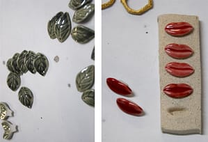 Dina Khalifé, proceso de fabricación de piezas de porcelana para la colección Citrus, SS16. Limones, hojas y labios. Tánata.