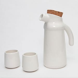 Flux natural cork and ceramic jug set