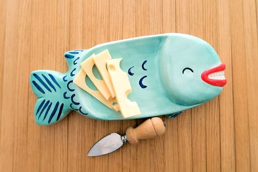 Pez de cerámica para bandeja o decoración que siempre está feliz de verte.